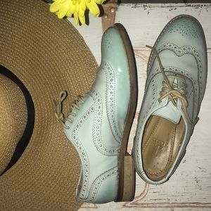 Mint Ombré Leather Saddle Shoes